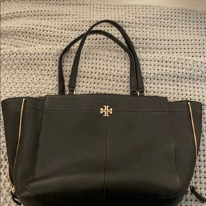 Tory Burch black and gold tote bag